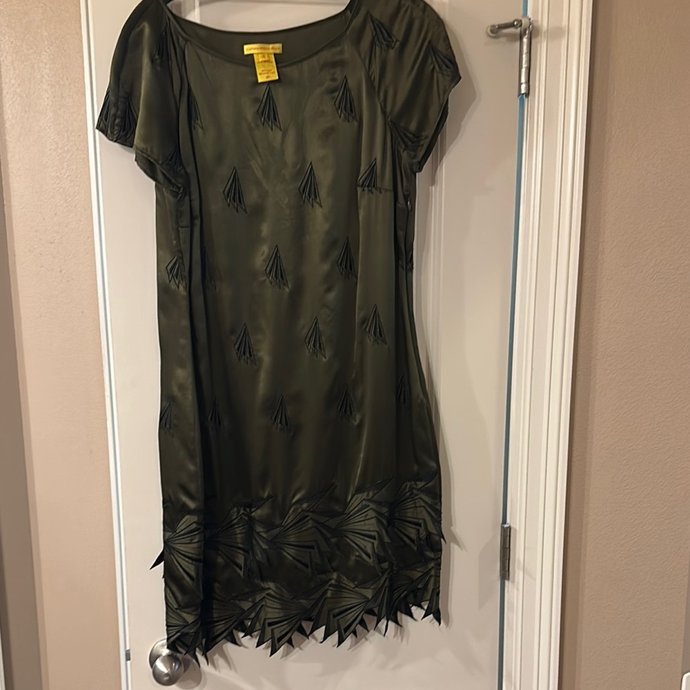 Catherine Malandrino Green Flutter Sleeve Mini Sundress